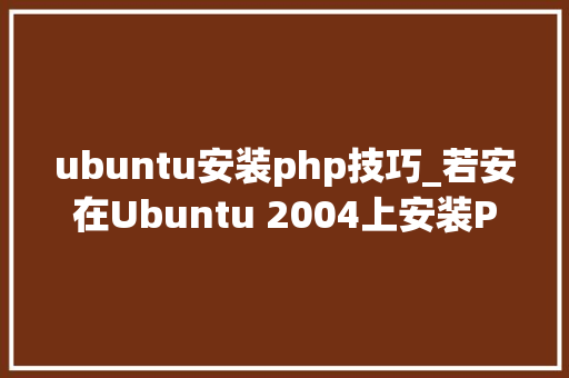 ubuntu安装php技巧_若安在Ubuntu 2004上安装PHP 80