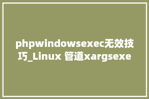 phpwindowsexec无效技巧_Linux 管道xargsexec差异