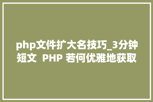 php文件扩大名技巧_3分钟短文  PHP 若何优雅地获取文件扩展名别再explode了