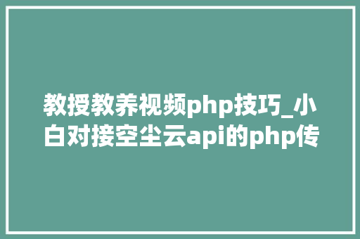 教授教养视频php技巧_小白对接空尘云api的php传授教化视频  本视频仅可对接视频格式