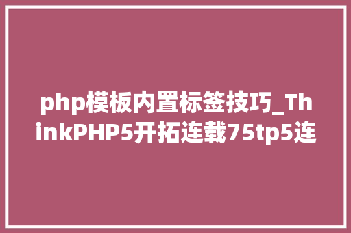 php模板内置标签技巧_ThinkPHP5开拓连载75tp5连载模板内置标签之定义标签