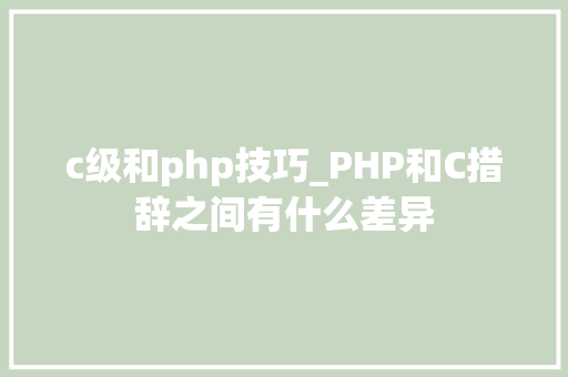 c级和php技巧_PHP和C措辞之间有什么差异