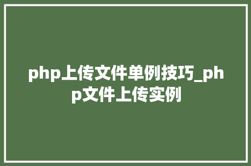 php上传文件单例技巧_php文件上传实例