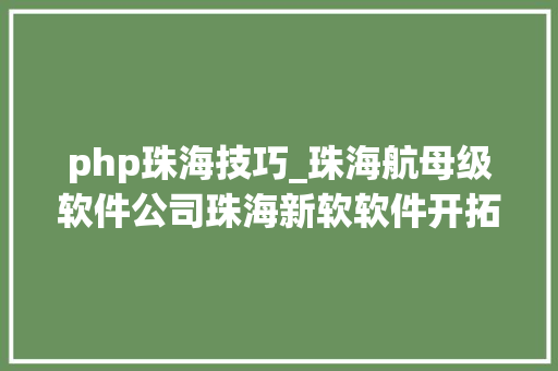 php珠海技巧_珠海航母级软件公司珠海新软软件开拓公司
