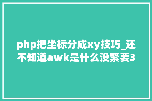 php把坐标分成xy技巧_还不知道awk是什么没紧要3分钟教会运用