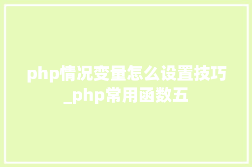 php情况变量怎么设置技巧_php常用函数五