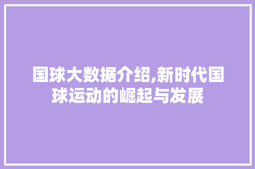 国球大数据介绍,新时代国球运动的崛起与发展