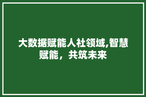大数据赋能人社领域,智慧赋能，共筑未来
