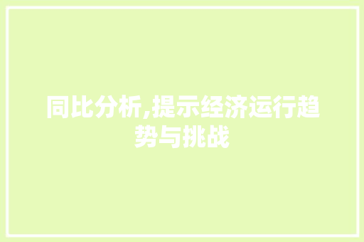 同比分析,提示经济运行趋势与挑战