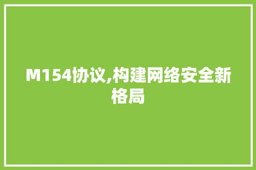 M154协议,构建网络安全新格局