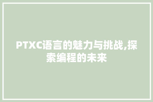PTXC语言的魅力与挑战,探索编程的未来