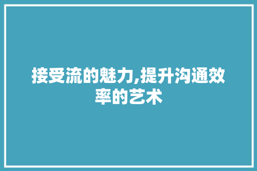 接受流的魅力,提升沟通效率的艺术