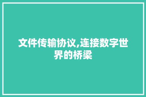 文件传输协议,连接数字世界的桥梁