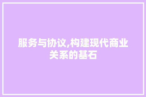服务与协议,构建现代商业关系的基石