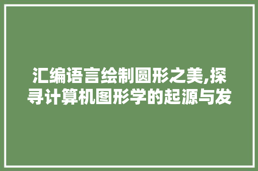 汇编语言绘制圆形之美,探寻计算机图形学的起源与发展