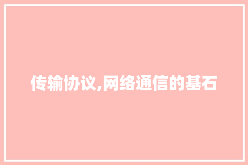 传输协议,网络通信的基石