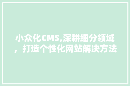 小众化CMS,深耕细分领域，打造个性化网站解决方法