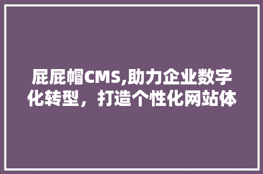 屁屁帽CMS,助力企业数字化转型，打造个性化网站体验