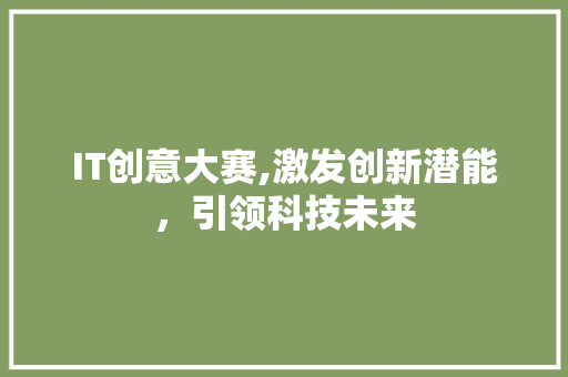 IT创意大赛,激发创新潜能，引领科技未来