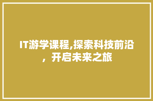 IT游学课程,探索科技前沿，开启未来之旅