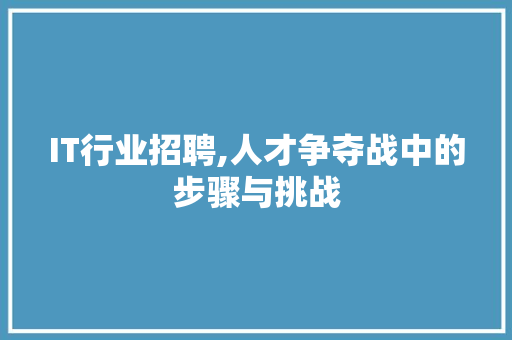 IT行业招聘,人才争夺战中的步骤与挑战