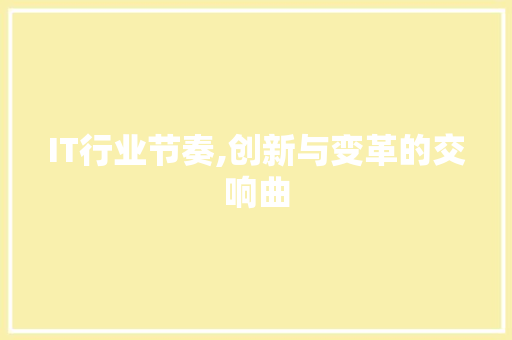 IT行业节奏,创新与变革的交响曲