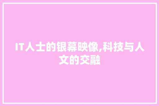 IT人士的银幕映像,科技与人文的交融