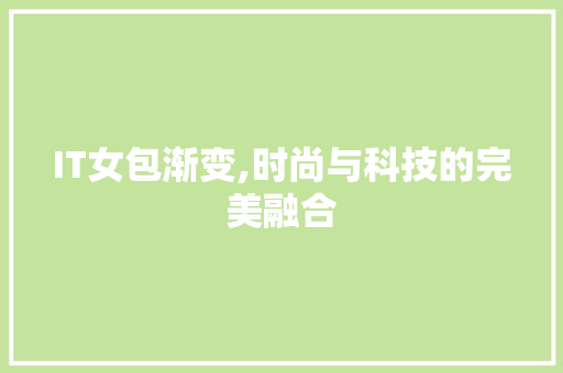 IT女包渐变,时尚与科技的完美融合