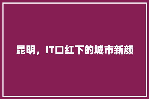 昆明，IT口红下的城市新颜