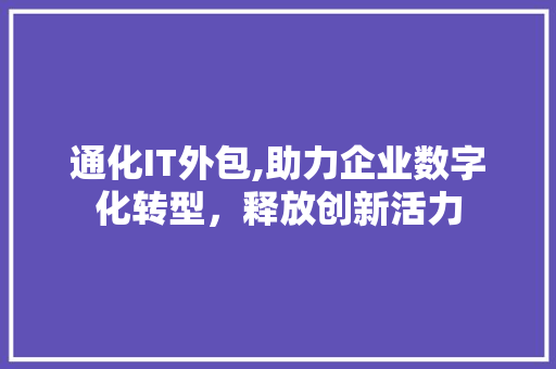 通化IT外包,助力企业数字化转型，释放创新活力