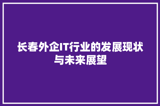 长春外企IT行业的发展现状与未来展望
