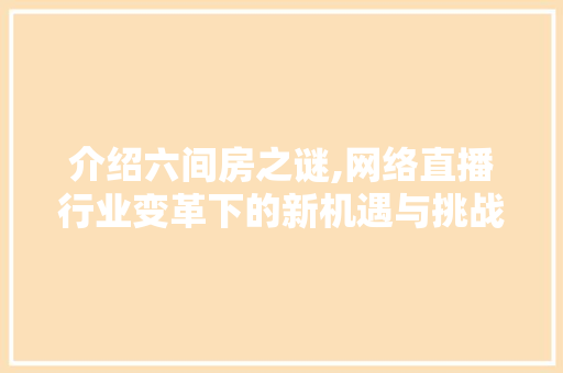 介绍六间房之谜,网络直播行业变革下的新机遇与挑战