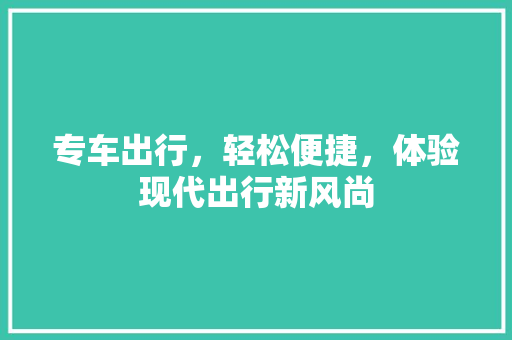 专车出行，轻松便捷，体验现代出行新风尚