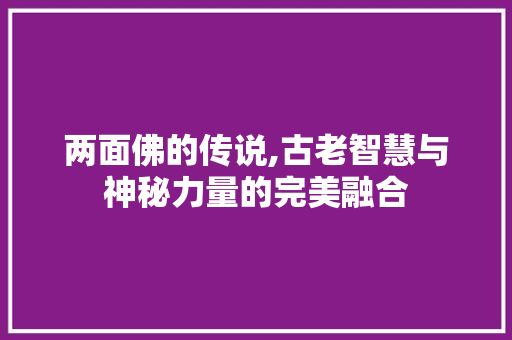 两面佛的传说,古老智慧与神秘力量的完美融合