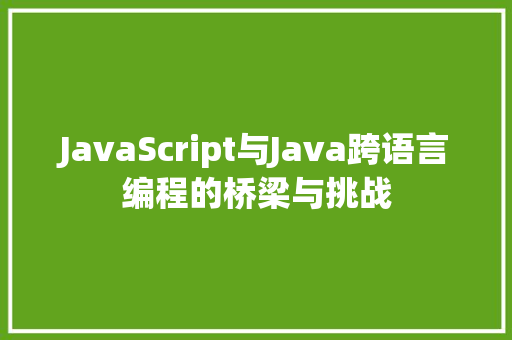 JavaScript与Java跨语言编程的桥梁与挑战