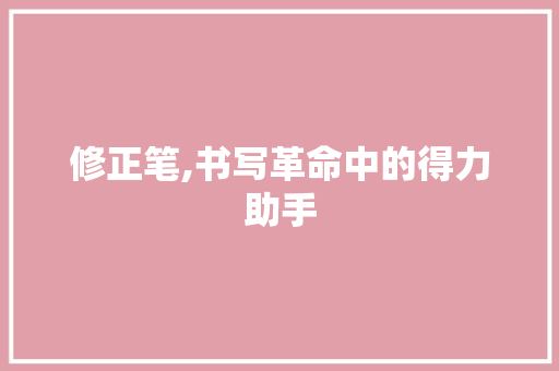 修正笔,书写革命中的得力助手