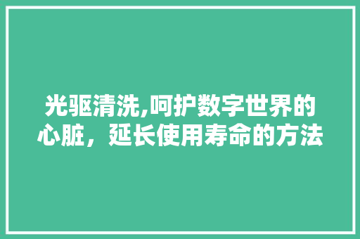光驱清洗,呵护数字世界的心脏，延长使用寿命的方法