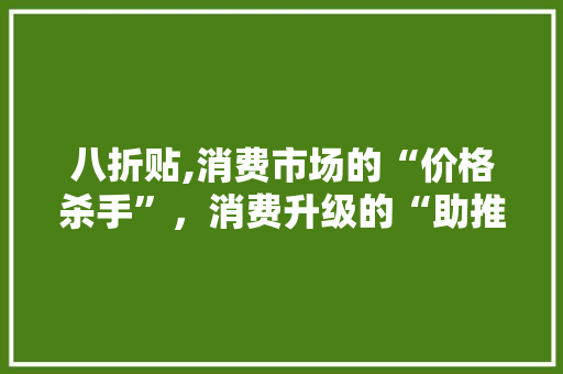 八折贴,消费市场的“价格杀手”，消费升级的“助推器”