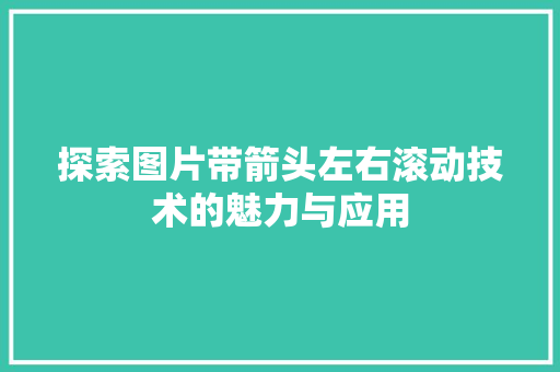 探索图片带箭头左右滚动技术的魅力与应用