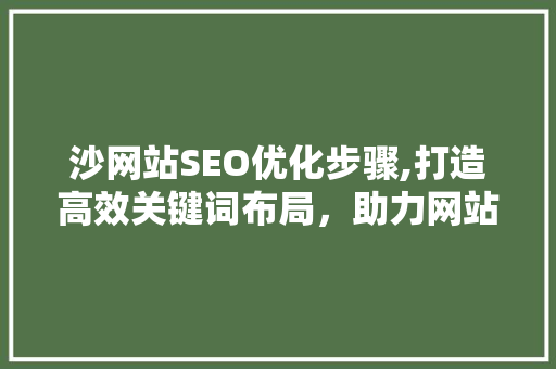 沙网站SEO优化步骤,打造高效关键词布局，助力网站排名提升