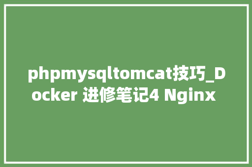 phpmysqltomcat技巧_Docker 进修笔记4 Nginx Php Tomcat Redis Mysql等常用对象