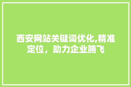 西安网站关键词优化,精准定位，助力企业腾飞