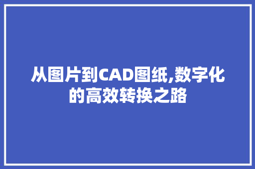 从图片到CAD图纸,数字化的高效转换之路