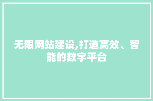 无限网站建设,打造高效、智能的数字平台