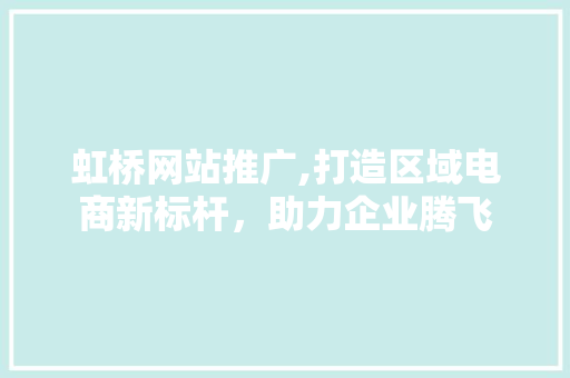 虹桥网站推广,打造区域电商新标杆，助力企业腾飞