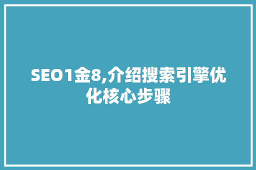 SEO1金8,介绍搜索引擎优化核心步骤
