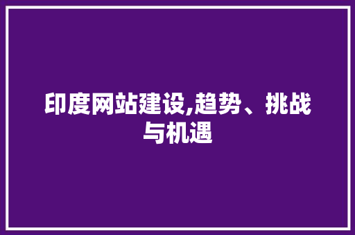 印度网站建设,趋势、挑战与机遇