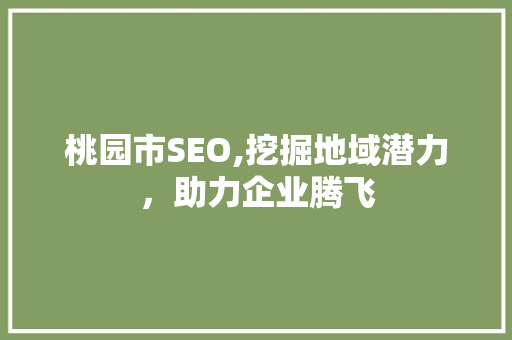桃园市SEO,挖掘地域潜力，助力企业腾飞