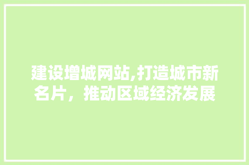 建设增城网站,打造城市新名片，推动区域经济发展
