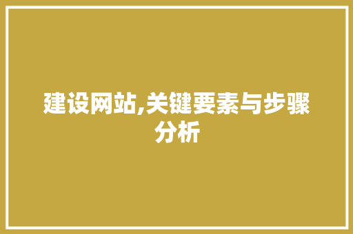 建设网站,关键要素与步骤分析